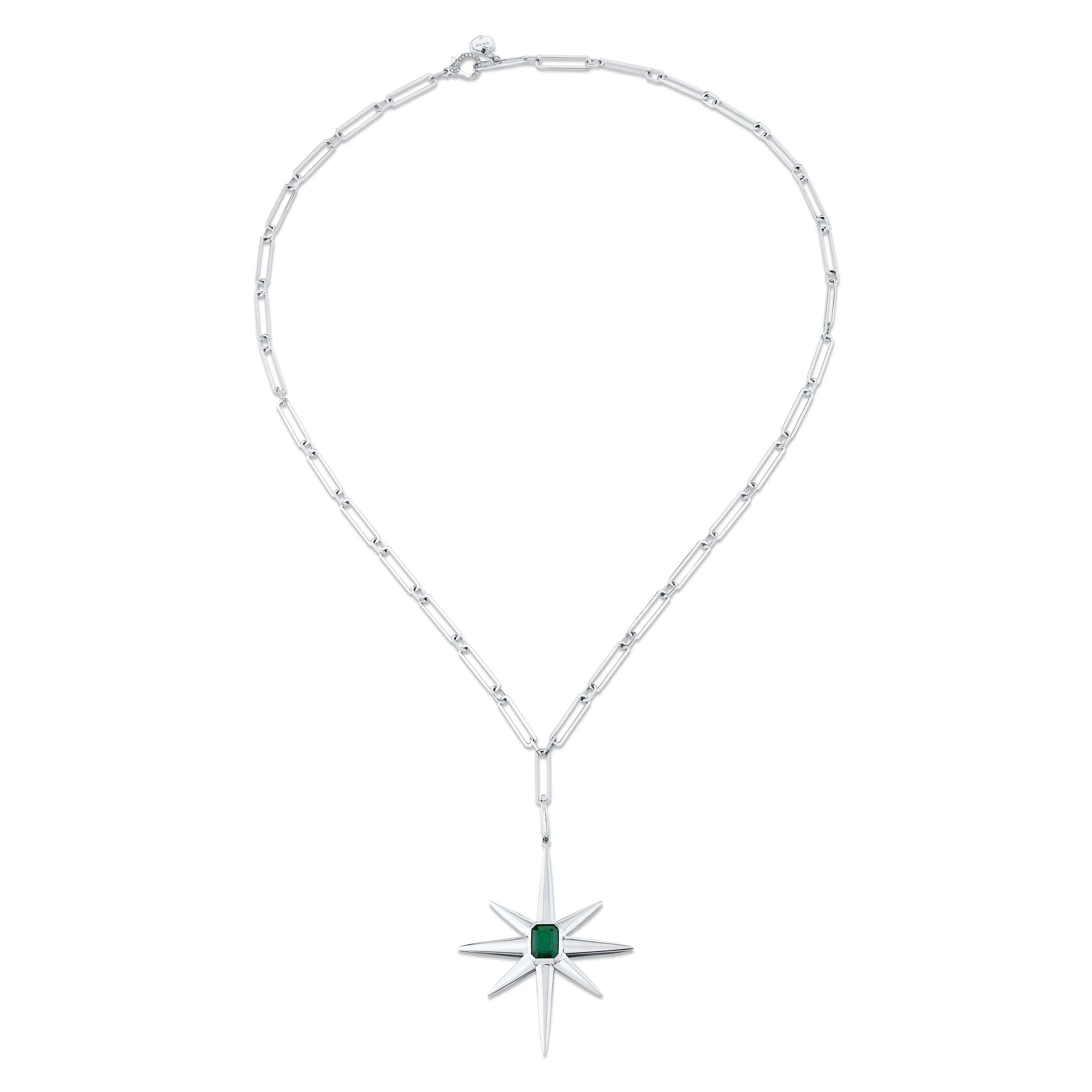 EMERALD STARBURST PENDANT NECKLACE