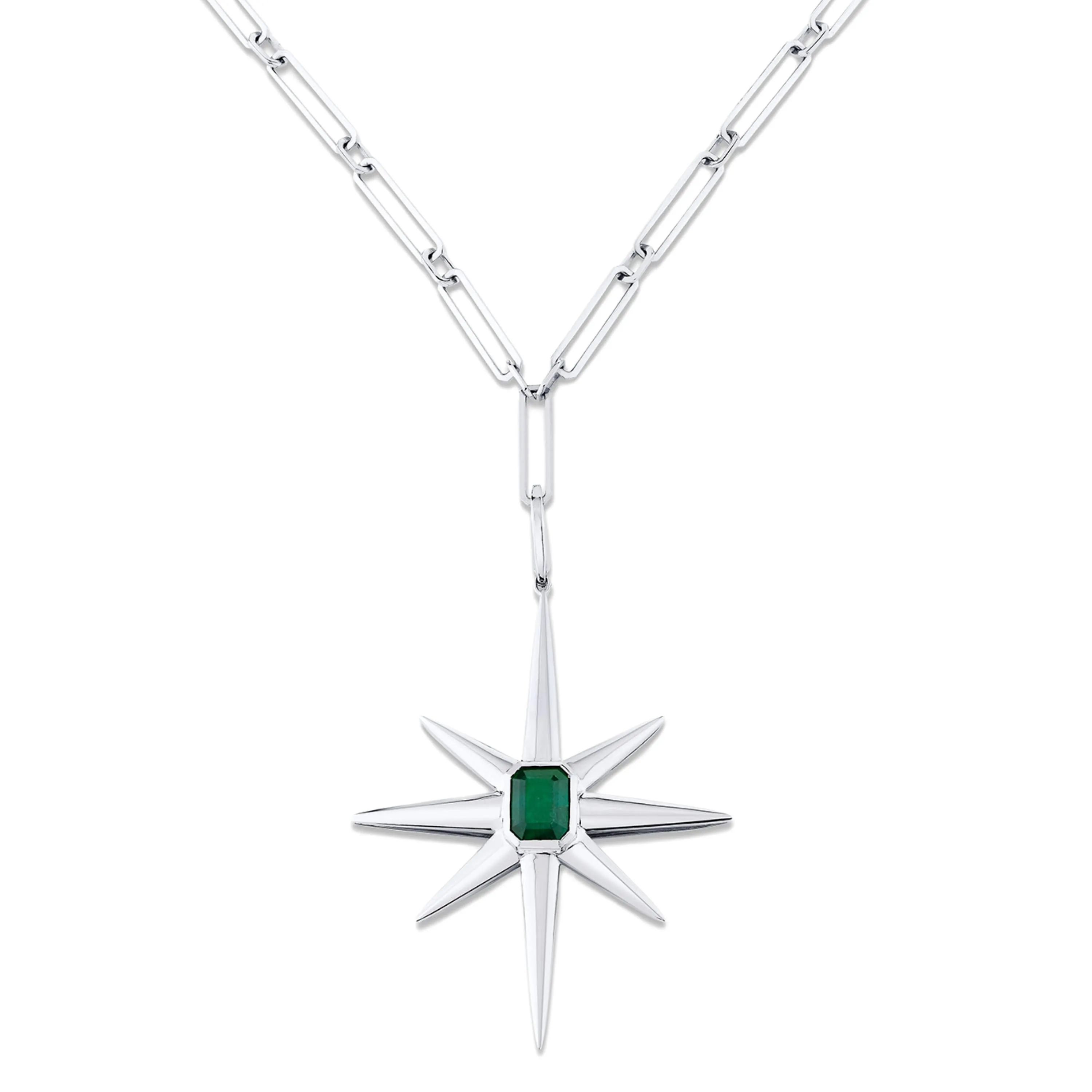 EMERALD STARBURST PENDANT NECKLACE