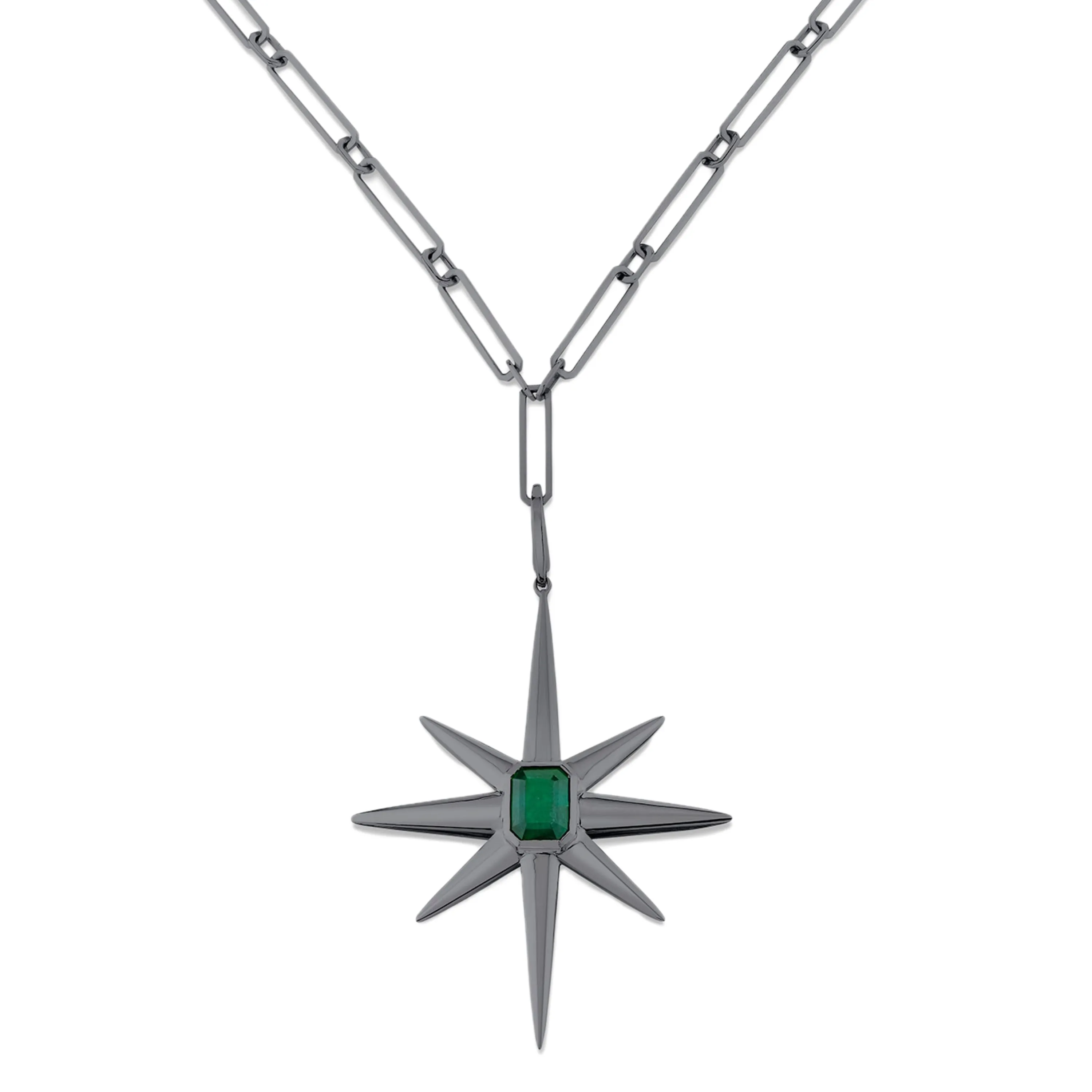 EMERALD STARBURST PENDANT NECKLACE