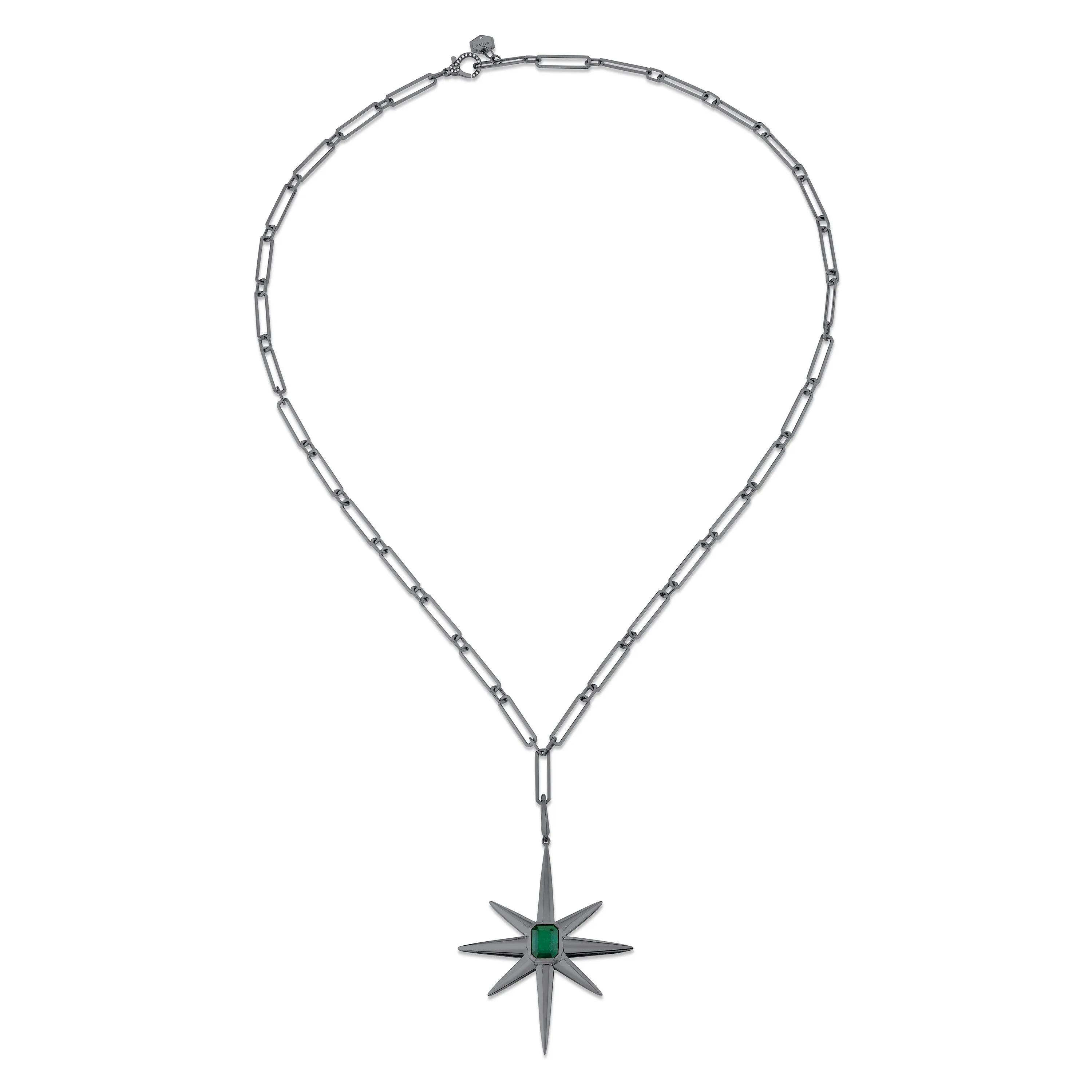 EMERALD STARBURST PENDANT NECKLACE