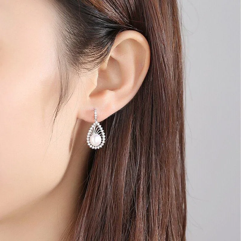 Ethnic Style Natural Pearl Stud Earrings