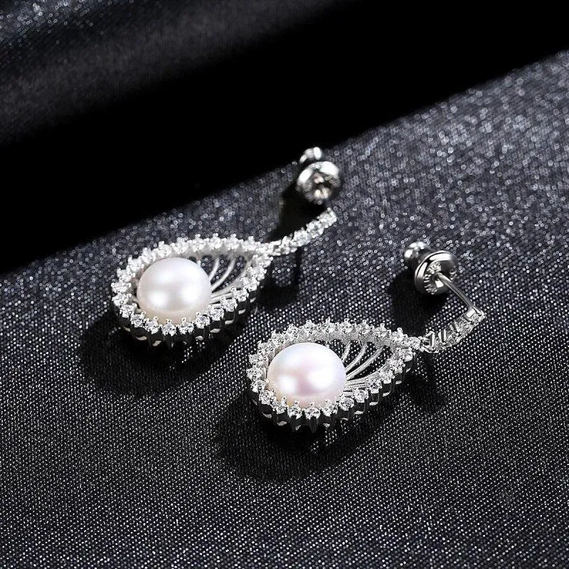 Ethnic Style Natural Pearl Stud Earrings