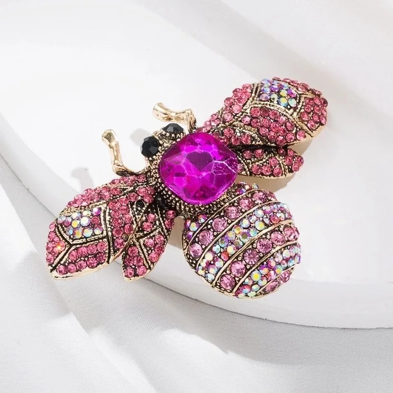 Fashion Pin Insect Alloy Diamond Artificial Gemstones Women'S Brooches