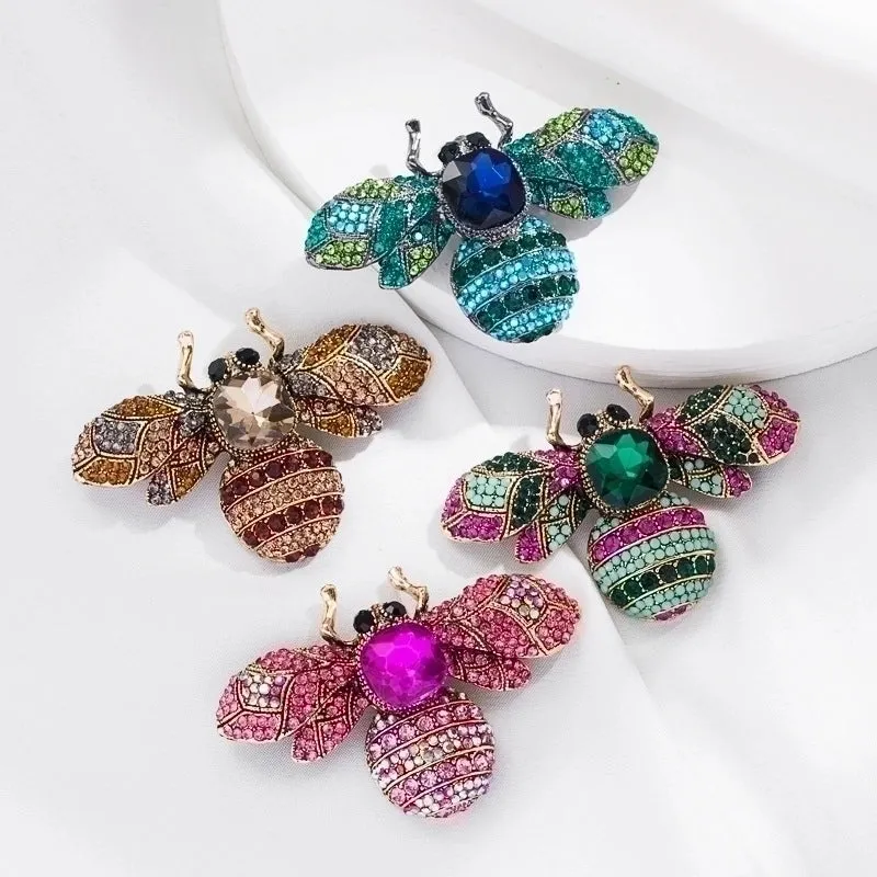 Fashion Pin Insect Alloy Diamond Artificial Gemstones Women'S Brooches