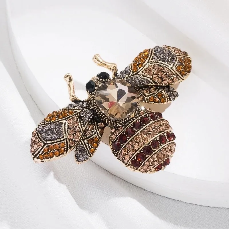 Fashion Pin Insect Alloy Diamond Artificial Gemstones Women'S Brooches