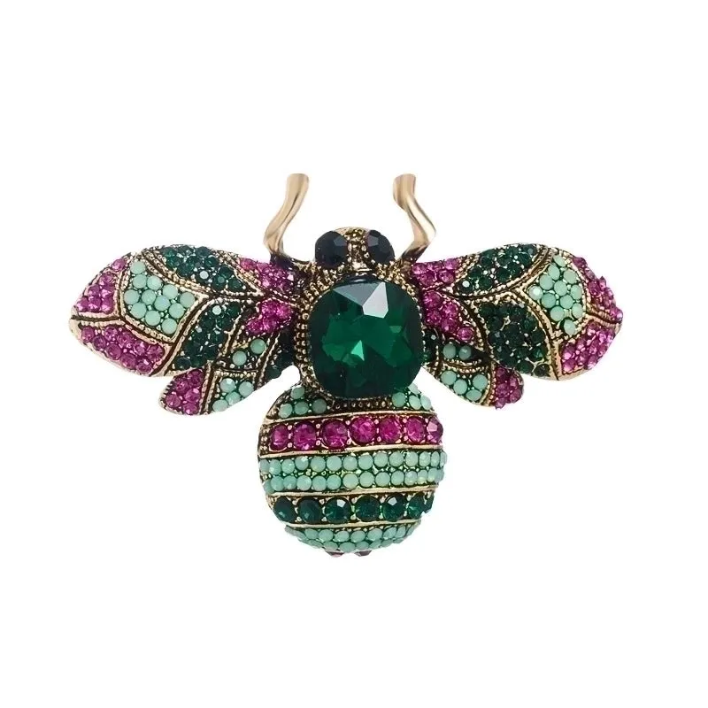 Fashion Pin Insect Alloy Diamond Artificial Gemstones Women'S Brooches