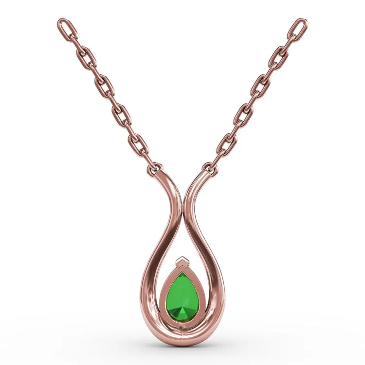 Feel The Love Emerald and Diamond Pendant