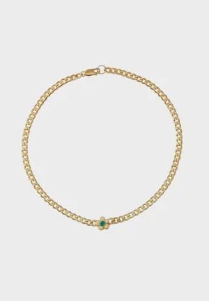 Flower Chain Gold - Emerald