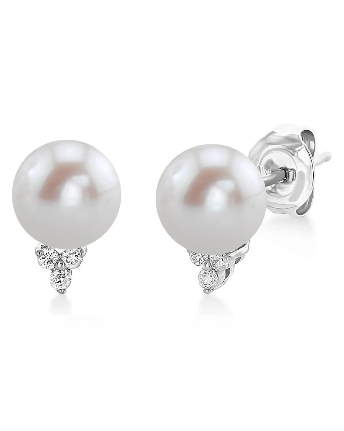 Freshwater Pearl & Diamond Grace Earrings