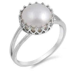 Freshwater Pearl and Sterling Silver Ring