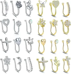 Frost Bloom Non-Piercing Clip-On Nose Rings