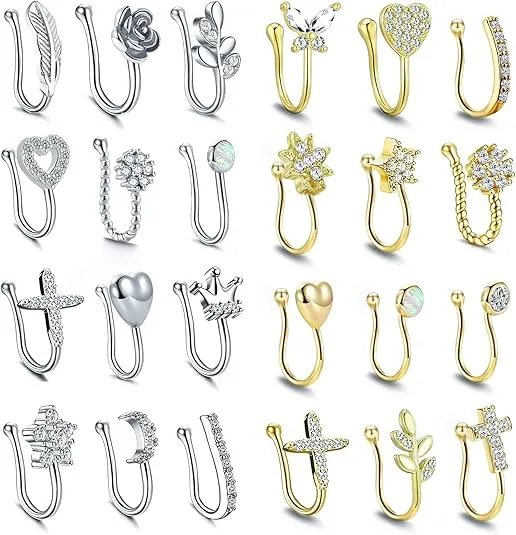 Frost Bloom Non-Piercing Clip-On Nose Rings