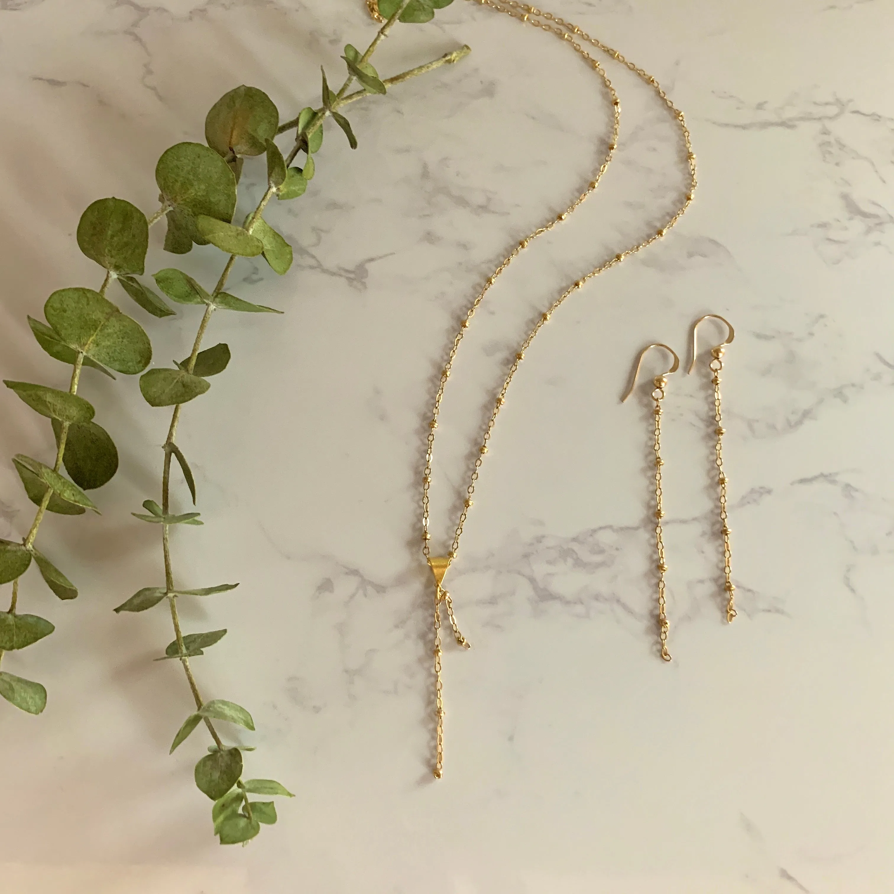 Gold Beaded Chain Pendant