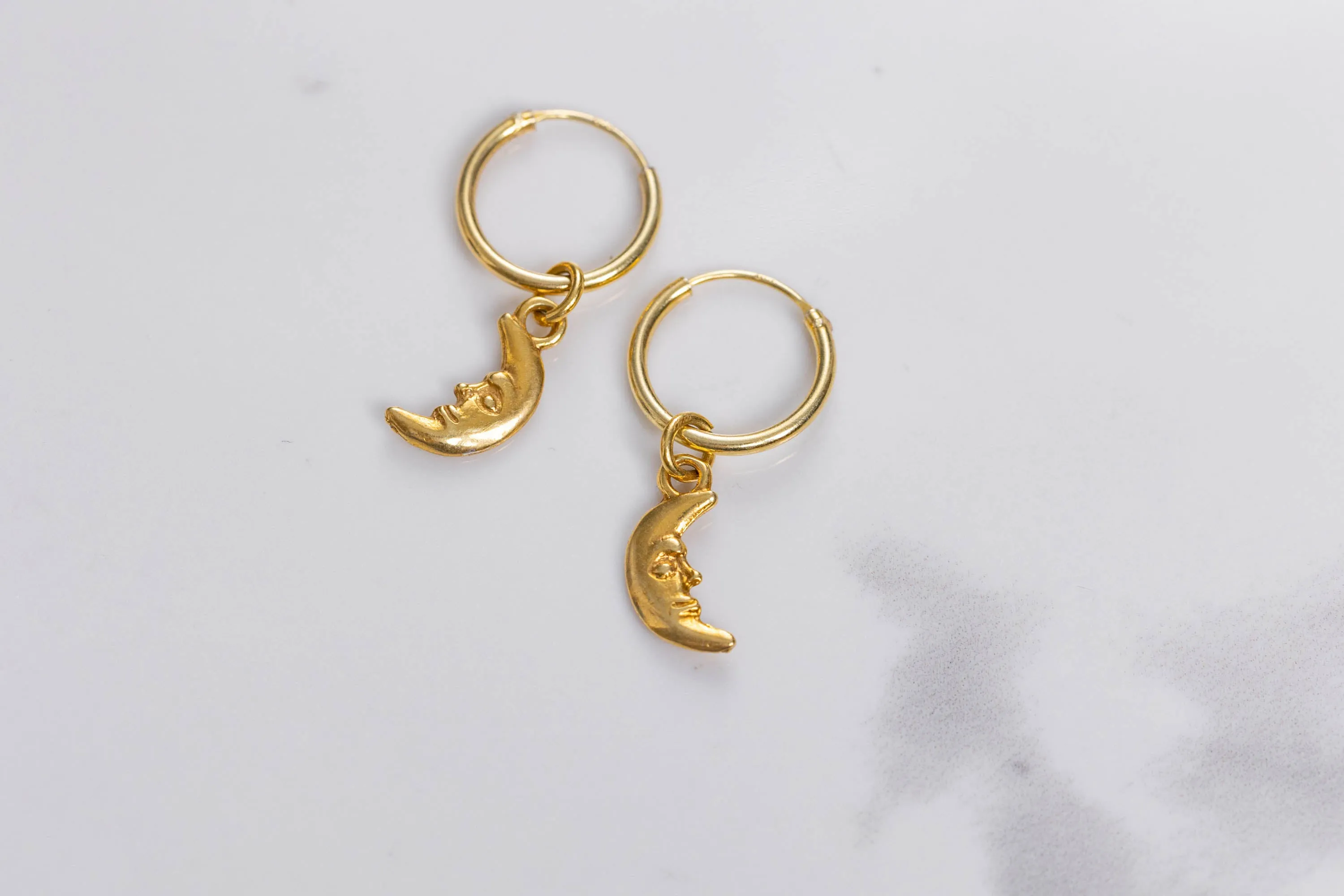 Gold moon earrings