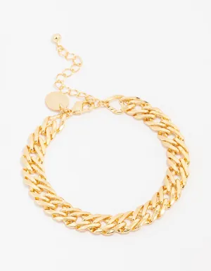 Gold Plated Brass Bold Chain Bracelet