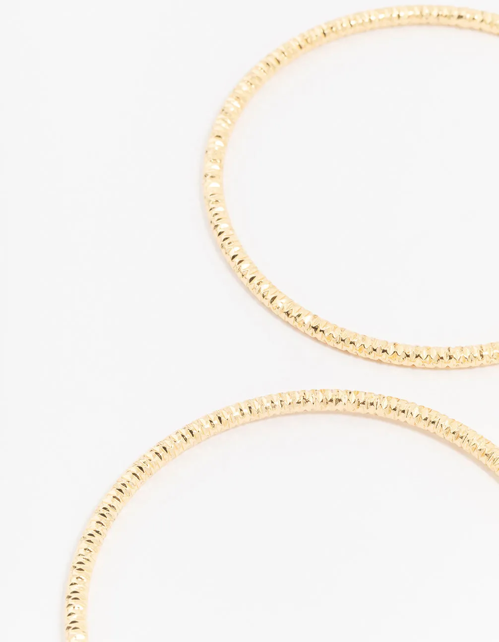 Gold Plated Brass Texture Bangle 3-Pack