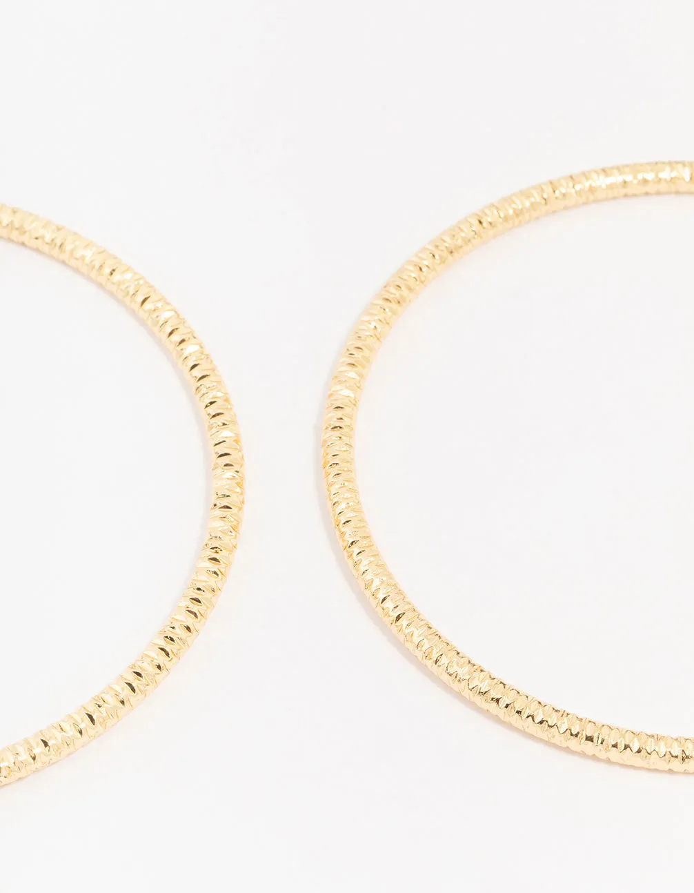 Gold Plated Brass Texture Bangle 3-Pack