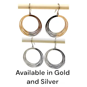 Gold /Silver / String Ring earrings