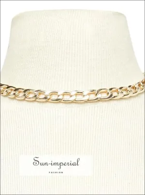 Golden Chunky Chain Choker Necklace for Women