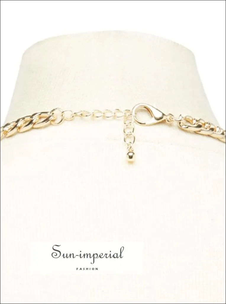 Golden Chunky Chain Choker Necklace for Women