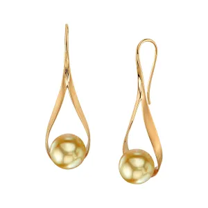 Golden South Sea Pearl Ceres Dangle Earrings