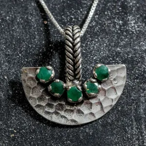 Green Emerald Necklace - Egyptian Necklace - Ancient Emerald Pendant