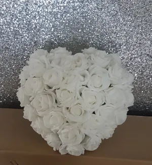 Heart shaped bridal bouquet, Artificial wedding flowers