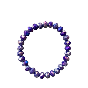 Heliotrope Metallic Faceted Rondelle 8mm Bracelet