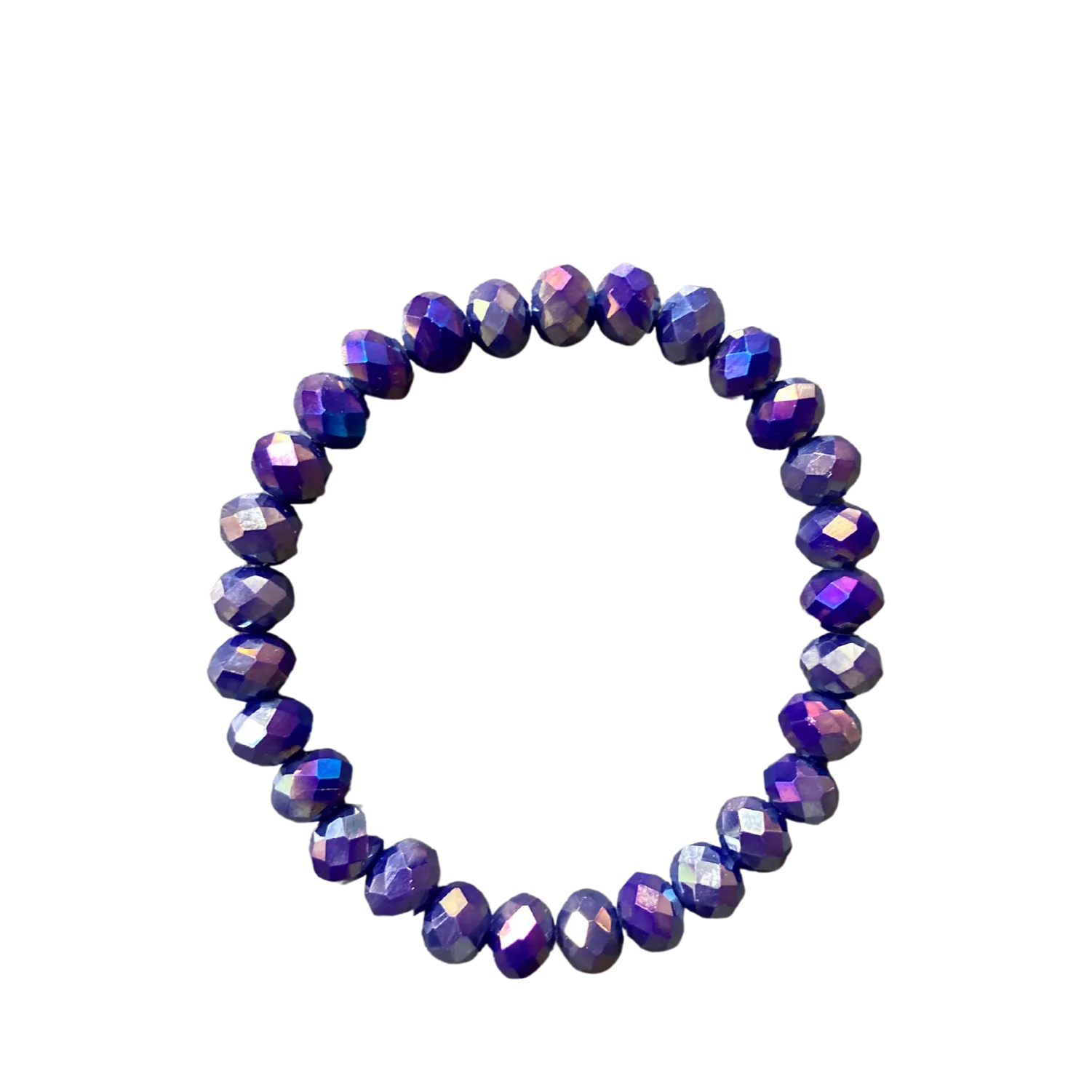 Heliotrope Metallic Faceted Rondelle 8mm Bracelet