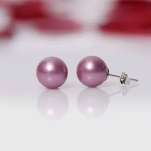 Imeora Purple 10mm Shell Pearl Stud