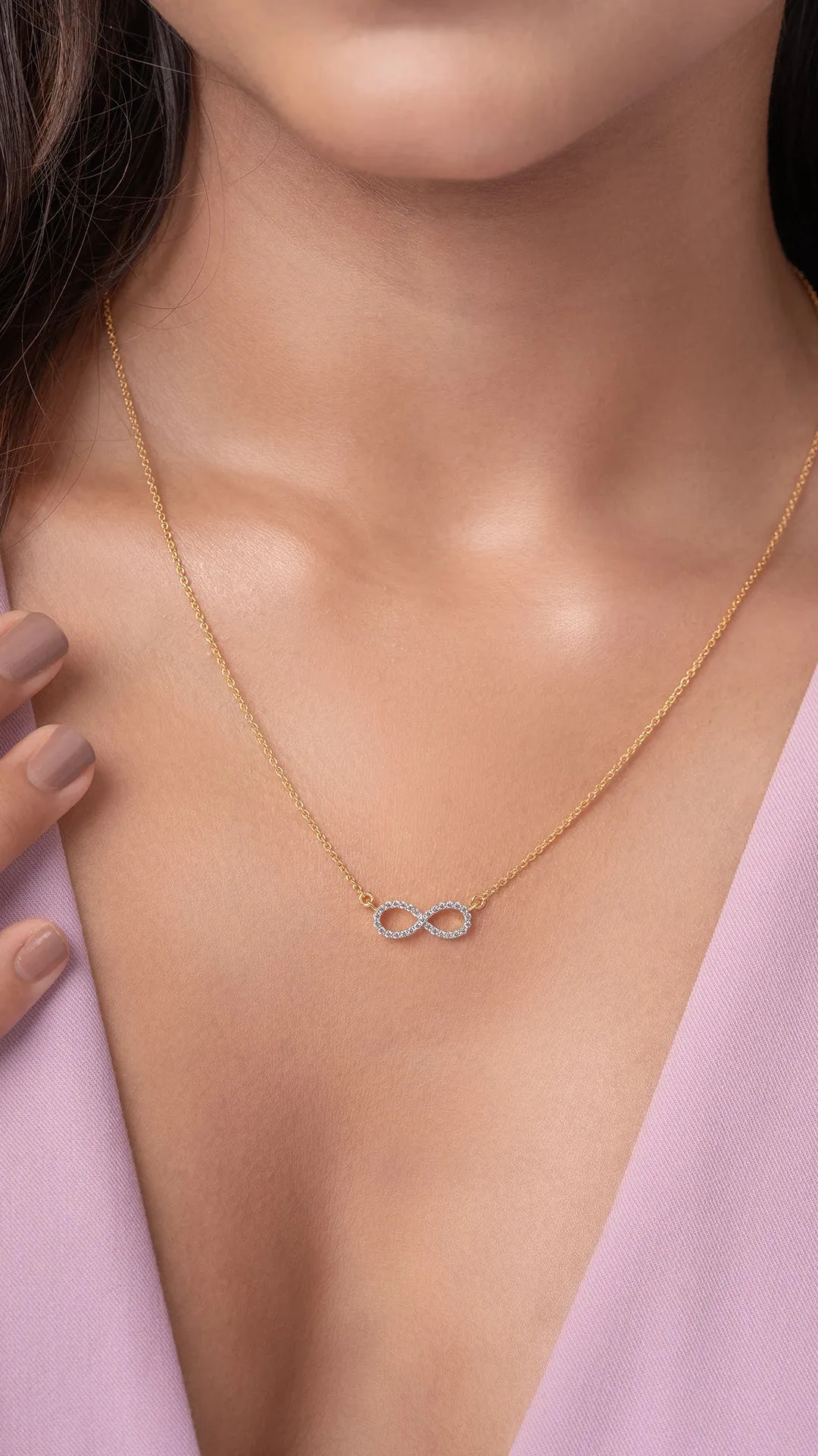 Inaya Infinity Silver Pendant Necklace  | 22KT Gold Vermeil