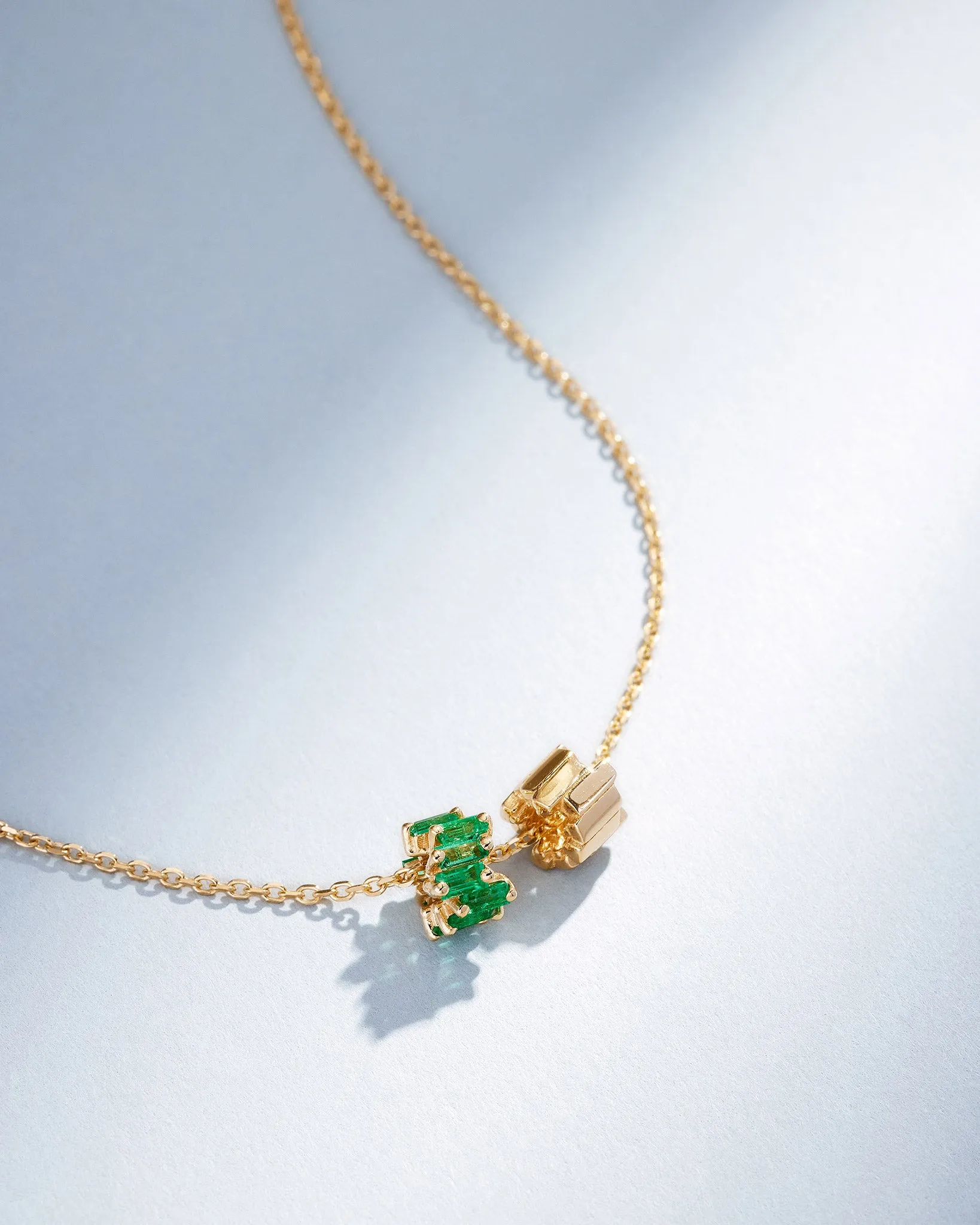 Infinite Emerald & Golden Rondelle Pendant