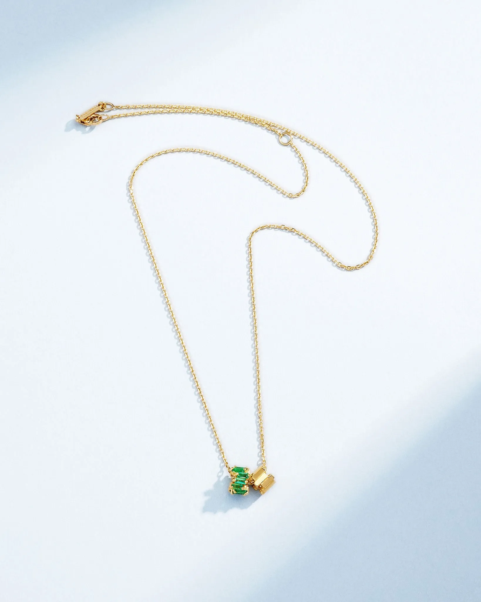 Infinite Emerald & Golden Rondelle Pendant