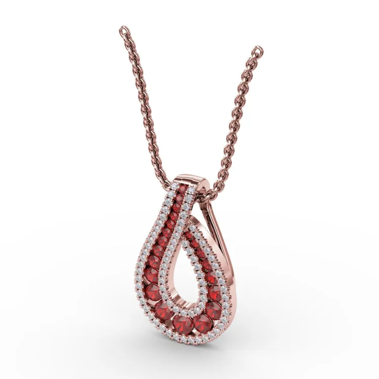 Infinity Loop Ruby Pendant