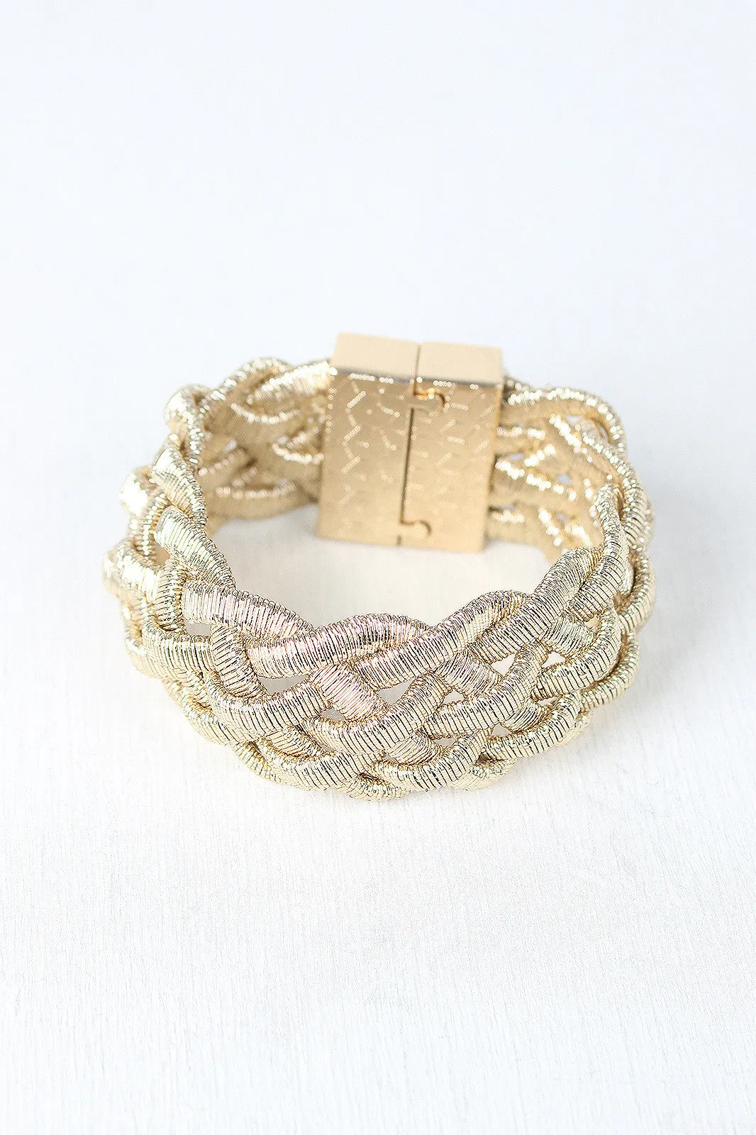 Intertwined Metallic Rope Bracelet