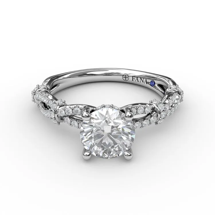 Interwoven Engagement Ring with Delicate Diamond Accents