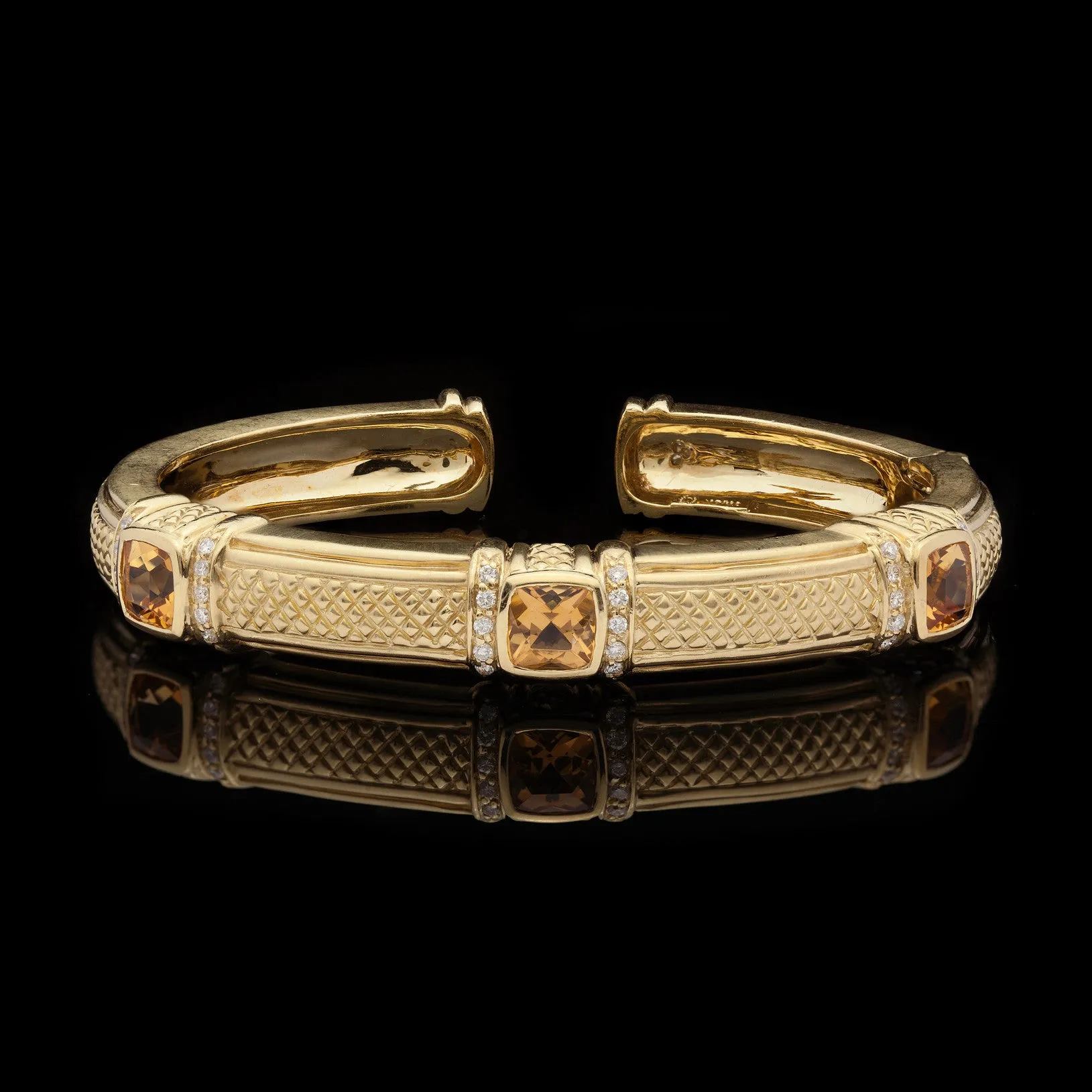 Judith Ripka Citrine 18Kt Yellow Gold Cuff Bracelet