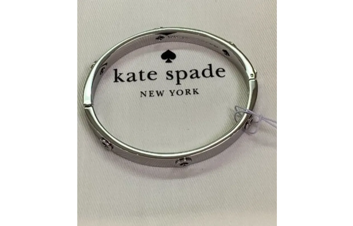 Kate Spade Womens Metallic Spot the Spade Studded Hinged Bangle