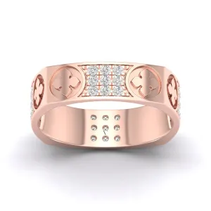 La Fleur 5mm 4-Diamond Rows Square Band