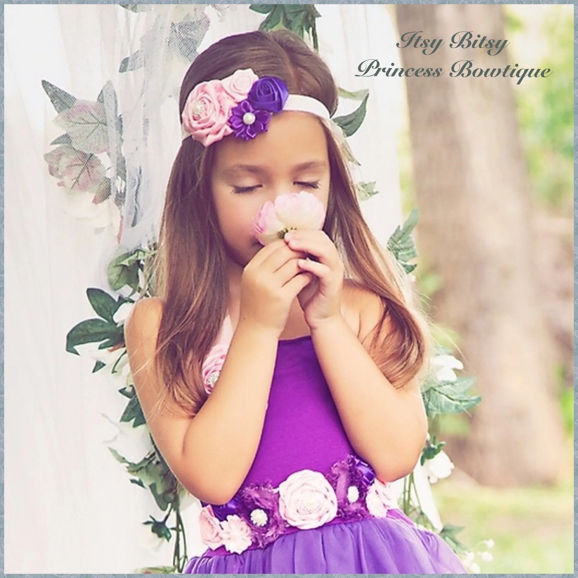 Lavender, Purple & Light Pink Rosettes Headbands