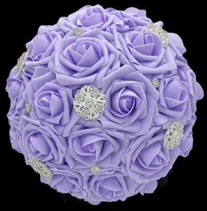 Lavender Real Touch Roses Brooch Bouquet or DIY KIT ~ KIT-500