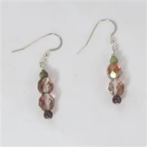 Lusterous Pink Crystal Drop Earrings