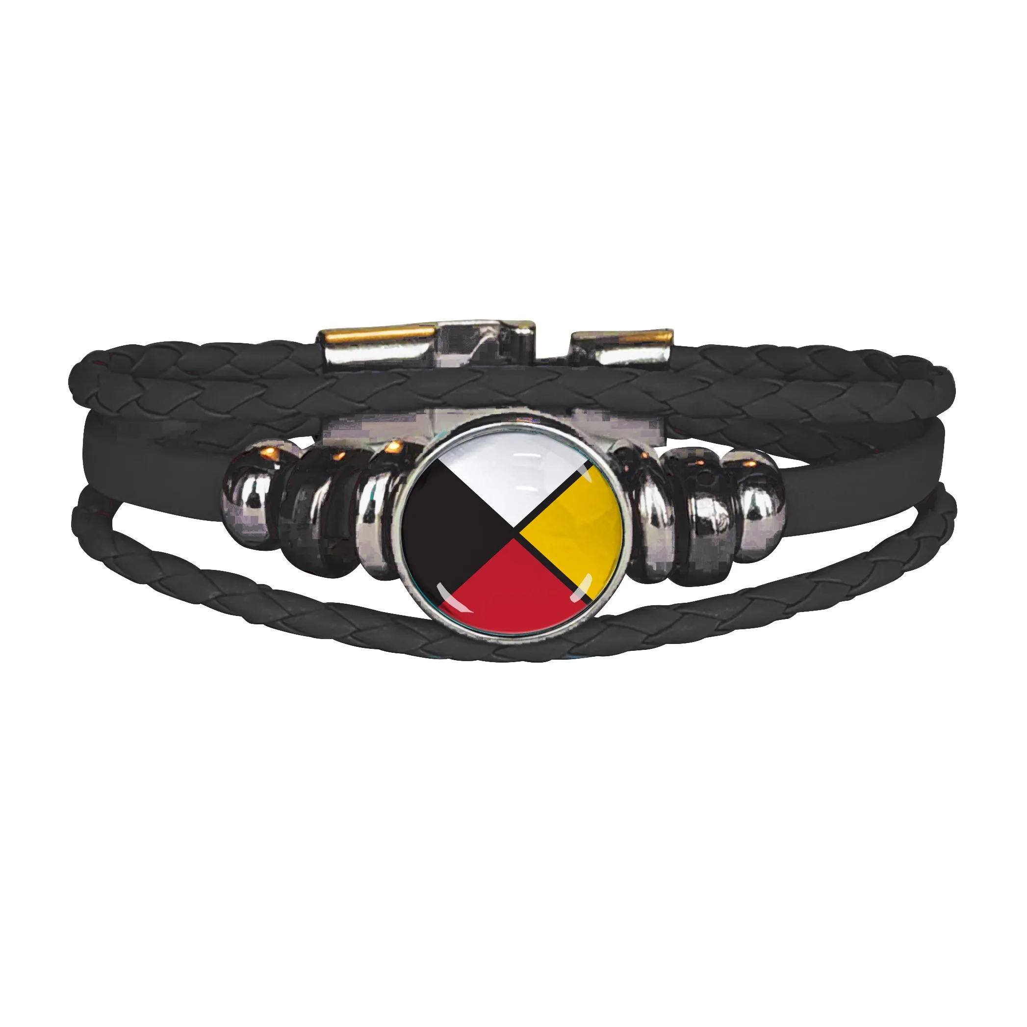 Medicine Wheel Leatherette Bracelet