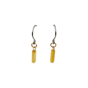 Mini gold bar earrings