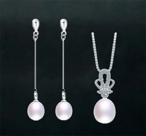 Monica X - 925 Sterling Silver Freshwater Pearl Set