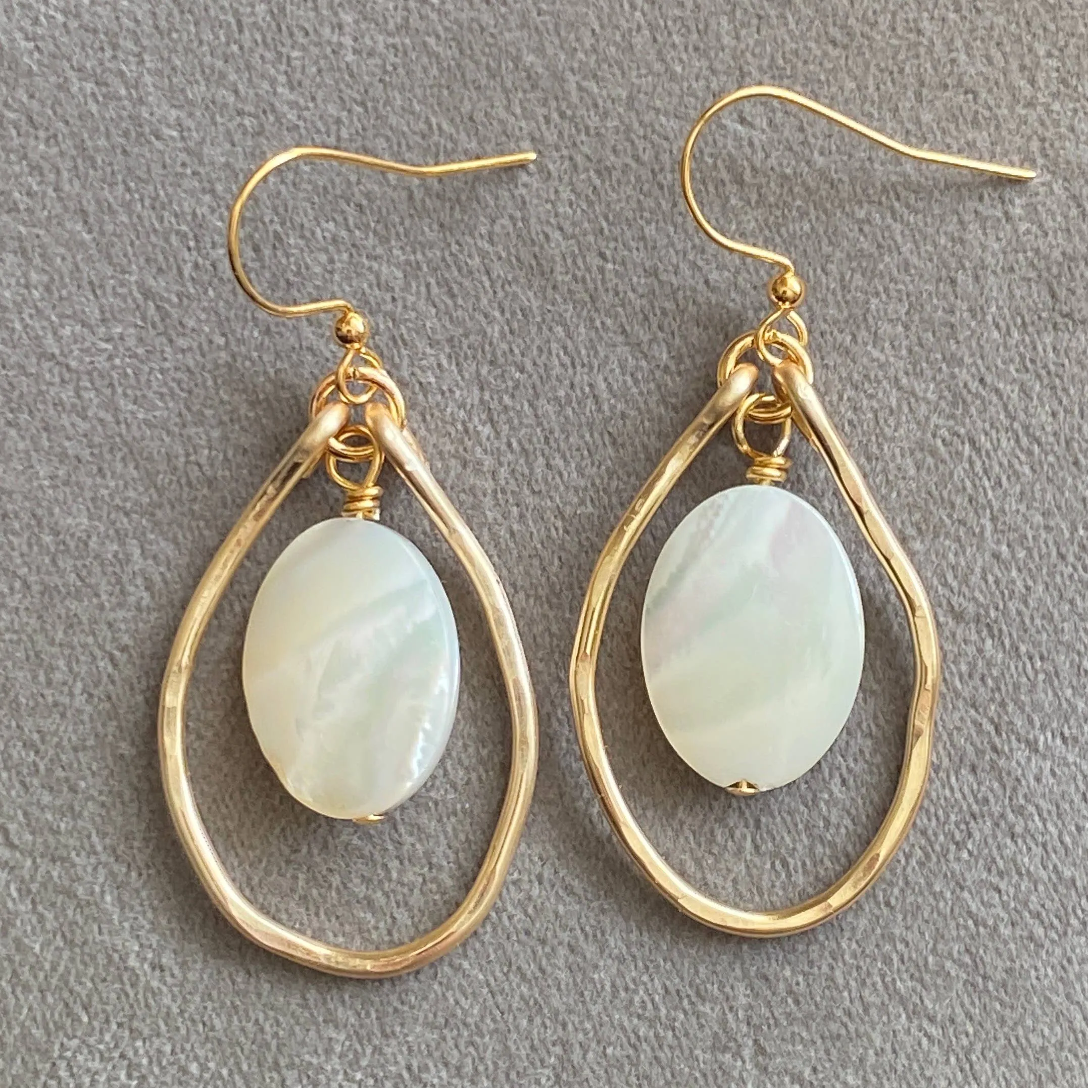 Mother of Pearl Shell Hoop Earrings