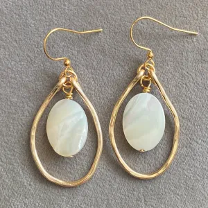 Mother of Pearl Shell Hoop Earrings