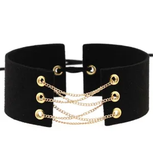 (New!) Golden Lace Up Chokers