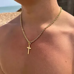 New Stainless Steel Cross Pendant Necklace for Men Women Minimalist Gold Color Jewelry Male Female Necklaces Chokers Gifts 2024