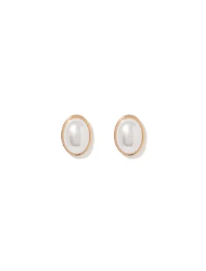 Oceana Oval Pearl Stud Earrings